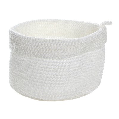 Panier rond maille crochet blanc grand modèle CALICOSY