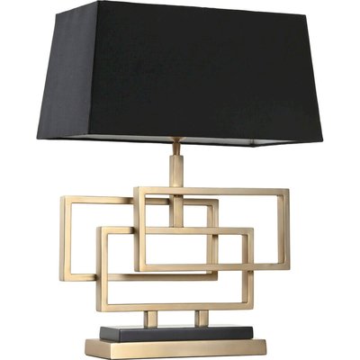 Lampe de table dorée moderne en acier patiné et abat jour RECOLLECTION