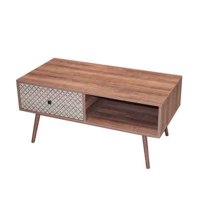 Table basse en MDF 1 tiroirs et 1 niche ouverte TOILINUX