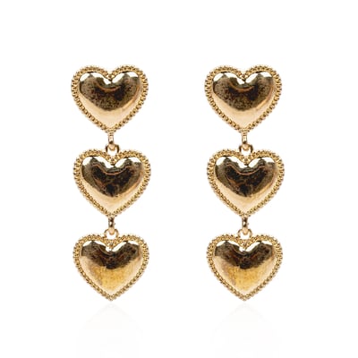 Boucles d'oreilles pendantes cœurs NADAV HIPANEMA