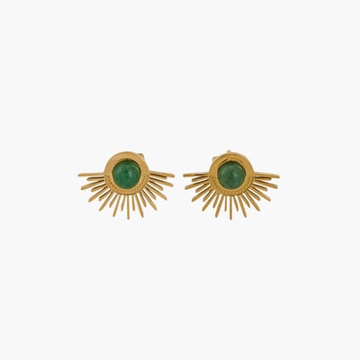 Boucles d'oreilles pierre d'aventurine et acier inoxydable BALABOOSTE