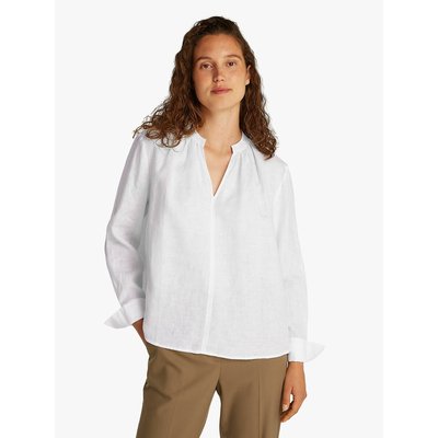 Linnen blouse met v-hals TOMMY HILFIGER
