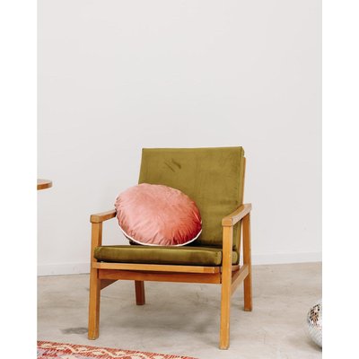 Fauteuil en velours Jakob N°65 - Bon état DEBONGOUT