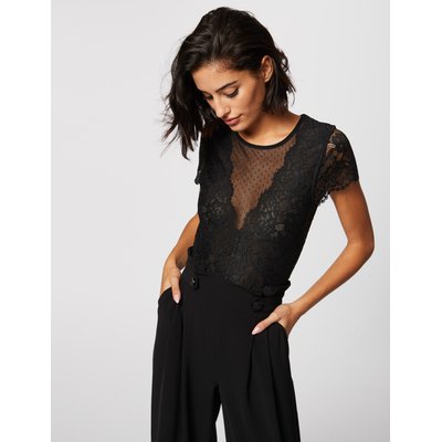 T-shirt manches courtes en dentelle MORGAN