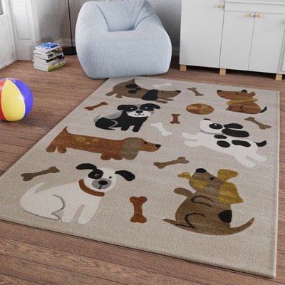 Tapis enfant motif chiens , ROCKY & FRIENDS SMART KIDS
