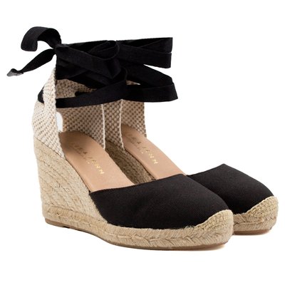 Espadrilles compensées lacées toile recyclée JULES & JENN