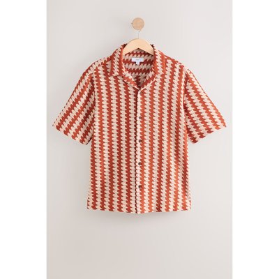 Chemise au crochet manches courtes et rayures NEXT