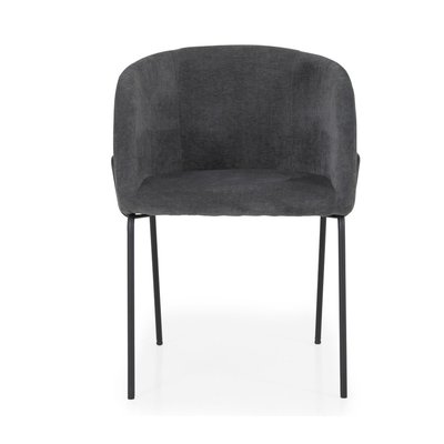 Lot de 2 fauteuils de table en tissu et métal - BUD TENZO