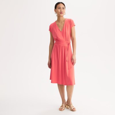 Vestido midi de punto, evasé, mangas cortas ANNE WEYBURN