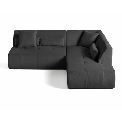 Canapé d'Angle droit en Velours côtelé 5 places - ONYX LISA DESIGN