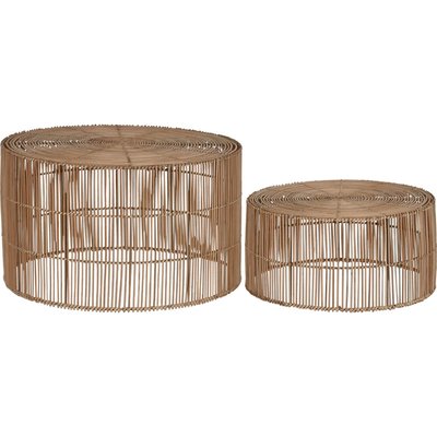 Table basse rattan naturel style balinais élégant RECOLLECTION