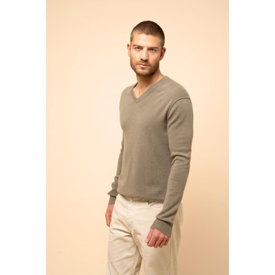 Pull Col V  Army Tom JUST CASHMERE