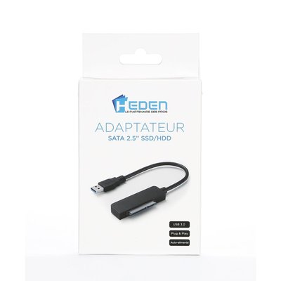 Adaptateur SATA USB3.0 HDD/SSD 2.5'' SATA Noir HEDEN