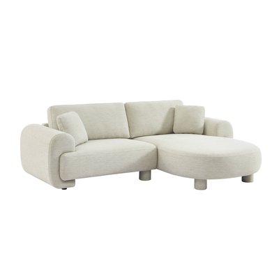Canapé d'angle droite 3 places tissu, pieds ronds ZENIO SWEEEK