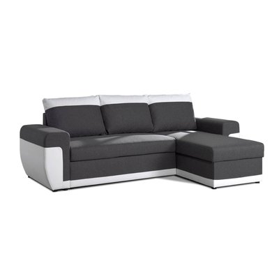 Canapé d'Angle réversible en Simili/Tissu 4 places - MILAN LISA DESIGN