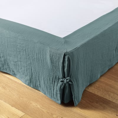 Cache sommier gaze de coton Gaia 90x190cm Canard EDEN