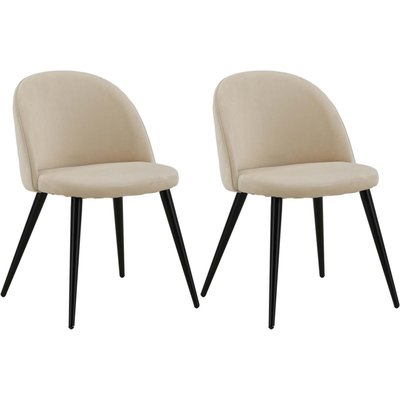 Chaise avec dossier matelassé Velvet (Lot de 2) Beige VENTURE HOME