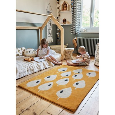 Tapis enfant rectangulaire épais, Coton bio GOTS, FORÊT BLEUU STUDIO