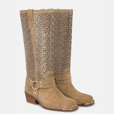 Bottes plates en cuir avec détail métallique ALMA EN PENA