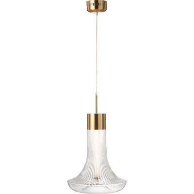 Suspension led verre transparent et métal doré design élégant RECOLLECTION