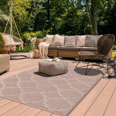 Tapis extérieur tissé kilim rond KUMA UN AMOUR DE TAPIS