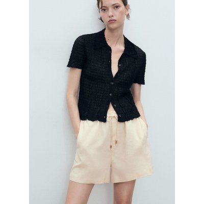 Short droit lin avec cordon MANGO