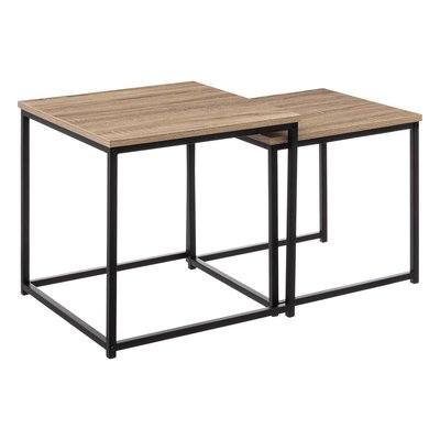 2 tables gigognes Effet chêne naturel ALIAJ 5FIVE SIMPLY SMART