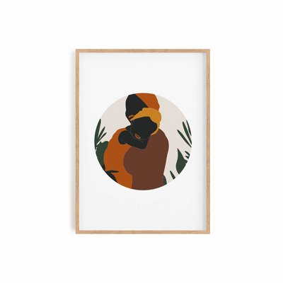 Wax, affiche +  cadre chêne. 50cm x 70cm COTTON BIRD