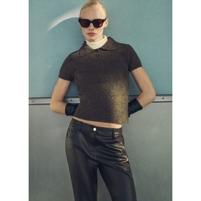 Pull-over manches courtes col polo MANGO