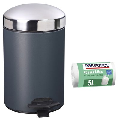 Poubelle de salle de bain à pédale 3L et 40 sacs poubelle 5L - BONNY ROSSIGNOL