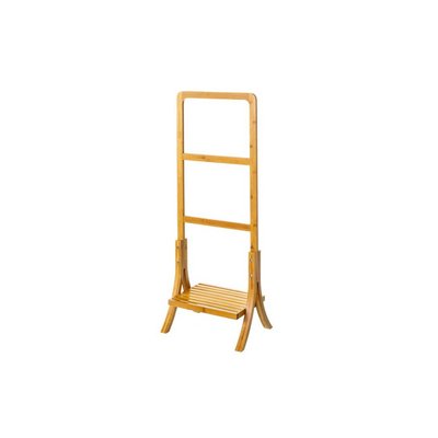 Porte Serviette sur Pied en Bambou avec Étagère WADIGA