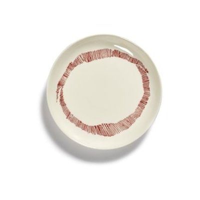 Assiette Plate Feast Par Ottolenghi Blanc/rouge Ø16 Cm SERAX
