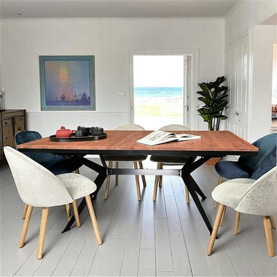 Table rectangulaire extensible en chêne brun 220 cm PALERME PIER IMPORT
