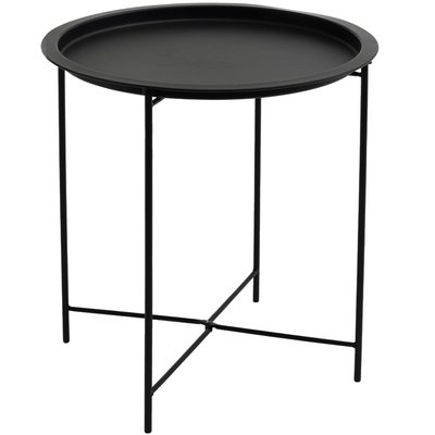 Table d'appoint ronde en métal noir 47x47x51cm WADIGA