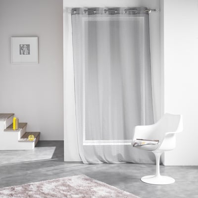 Panneau a oeillets rideau voile sable fils coupes Frizy EDEN