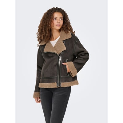 Manteau court esprit motard doublé sherpa ONLY