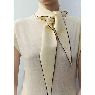 Top maille détail foulard MANGO