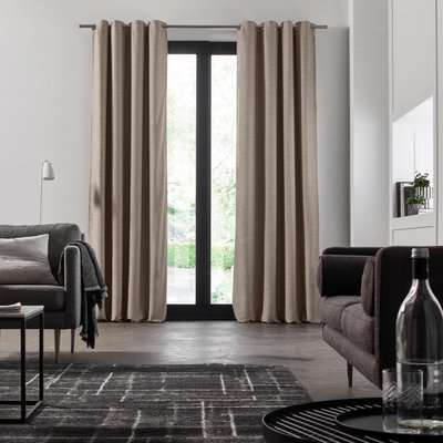 Rideau Bellavista Occultant en Effet naturel flammé Blanc 350x280 cm MADURA