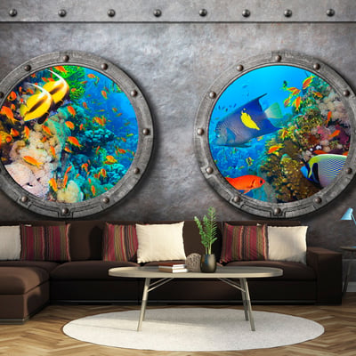 Papier peint intissé panoramique Paysage Window to the underwater world EDEN