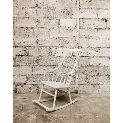 Rocking-chair blanc Alibert N°37 - Bon état DEBONGOUT