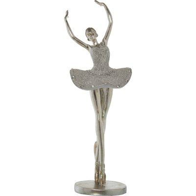 Statue ballerine élégante argentée RECOLLECTION