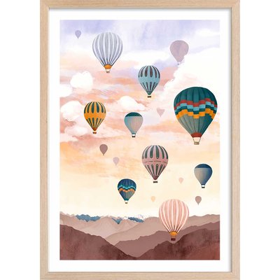Affiche enfant ciel de montgolfière HEXOA
