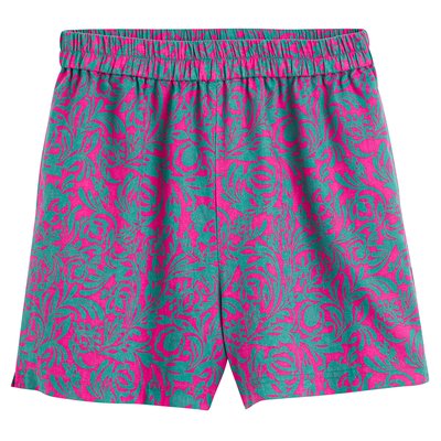 Floral Cotton Shorts with High Waist LA REDOUTE COLLECTIONS