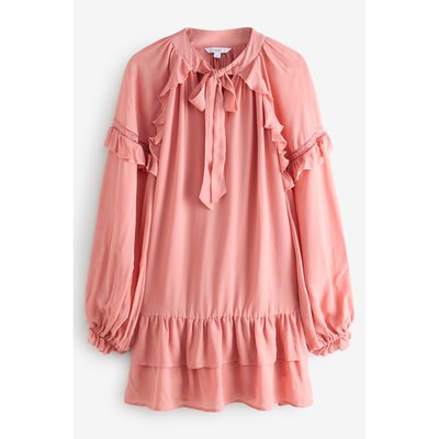 Robe bohème courte manches longues et volants NEXT