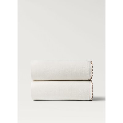 Couverture enfant en coton tricoté bordure crochet MANGO HOME