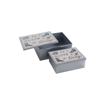 Boites vintage en métal galvanisé Boîte à cirage (Lot de 2) AUBRY GASPARD