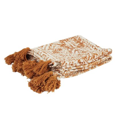 Plaid en coton à Pompons et imprimés TOILINUX