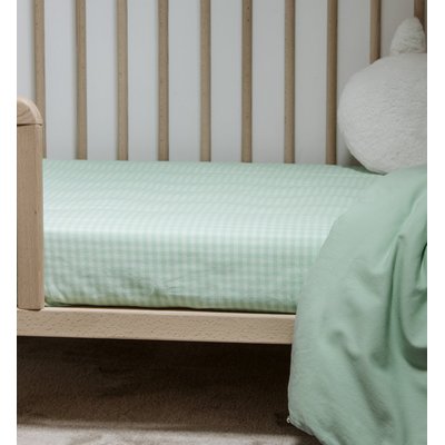 Drap housse bébé en percale de coton bio, VICHY KADOLIS