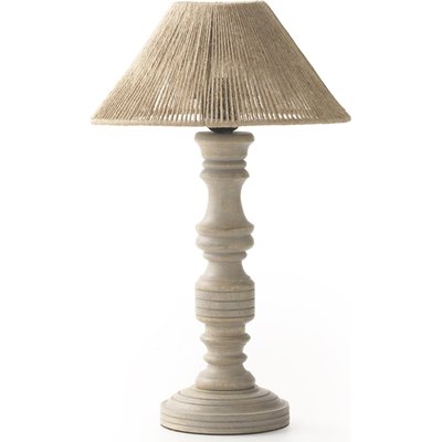 lampe de table en bois et jute esprit artisanal naturel RECOLLECTION