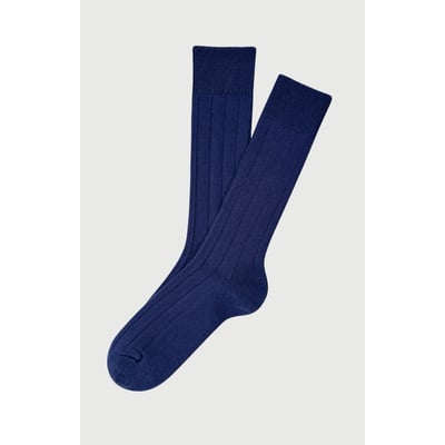 Chaussettes en laine et cachemire couleur unie Minuit ARTHUR